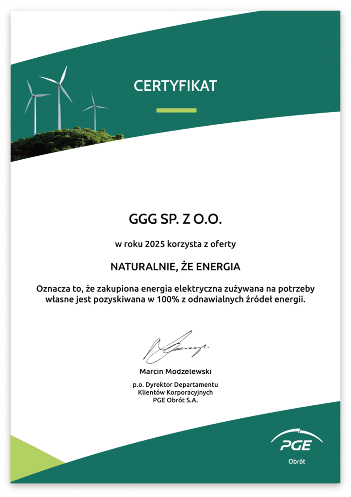 Dyplom Energii Odnawialnej GGG