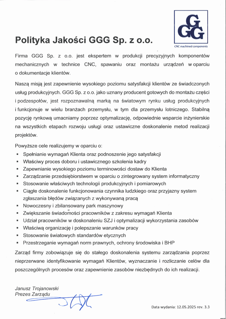 Polityka jakosci 1 GGG