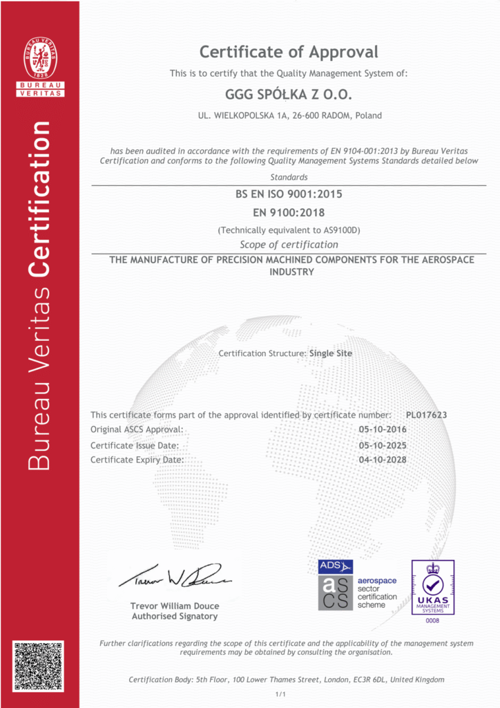 Jakość 1 GGG Certificat AS 9100 EN pdf GGG